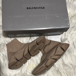 Balenciaga Tan Sock Sneakers